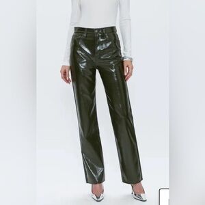 pistola High-Shine Olive Straight-Leg Pants
